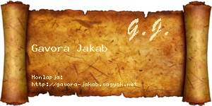 Gavora Jakab névjegykártya